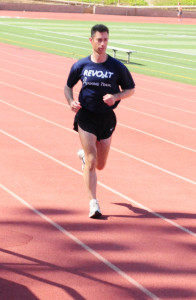 Jason running on track